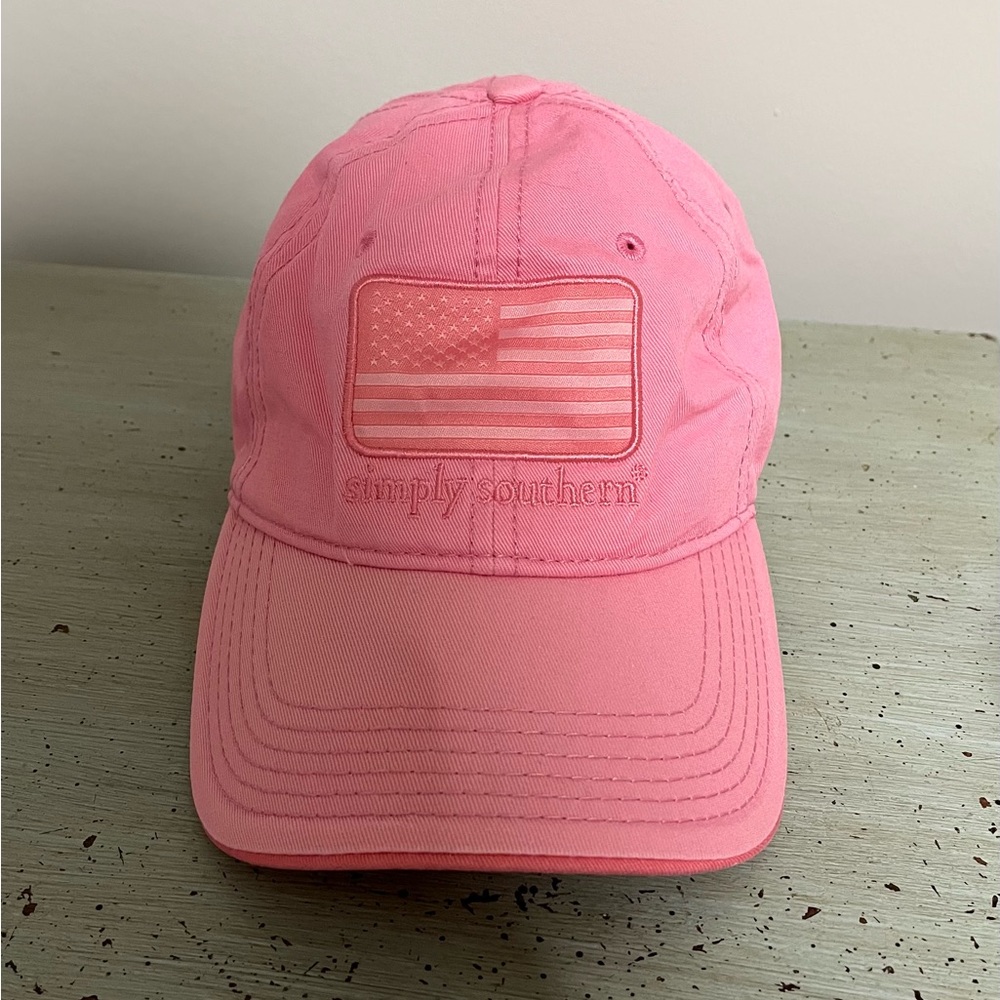 Simply Southern Bright Pink Cap with Flag
